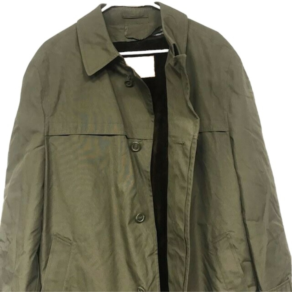 Vintage Harbor Light New York Overcoat Zip In Faux Fur Liner OD Green Men's 44 - Picture 3 of 10